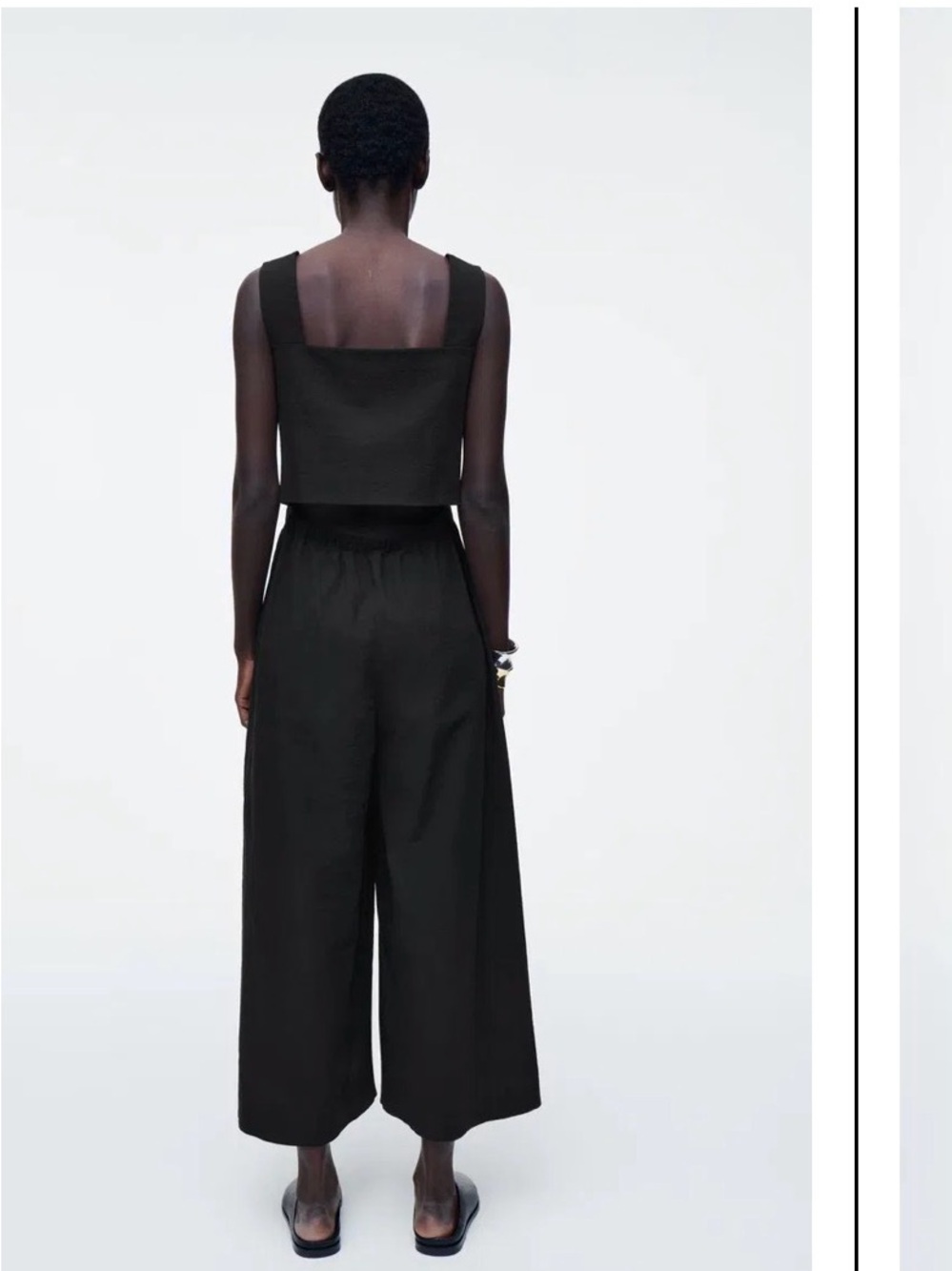 COS Black Wide-Leg Square-Neck Jumpsuit